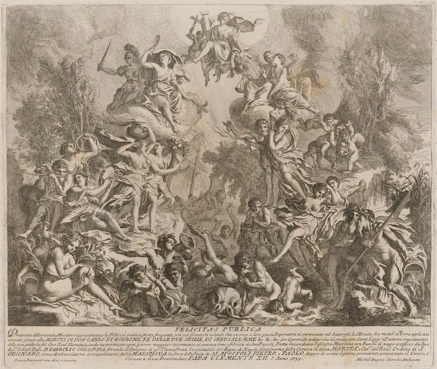 The Seconda Macchina for the Chinea of 1739: An Allegory of Public Happiness by Pierre Parrocel