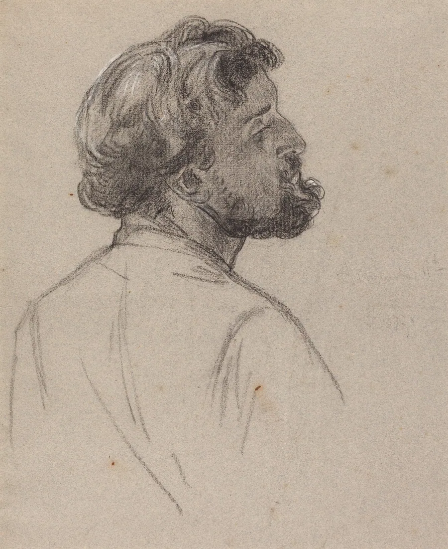 Head of a Bearded Gentleman by Charles-Louis-Lucien Müller