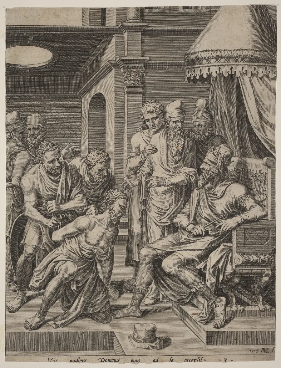 The Unmerciful Servant Brought before the King by Dirck Volckertz Coornhert