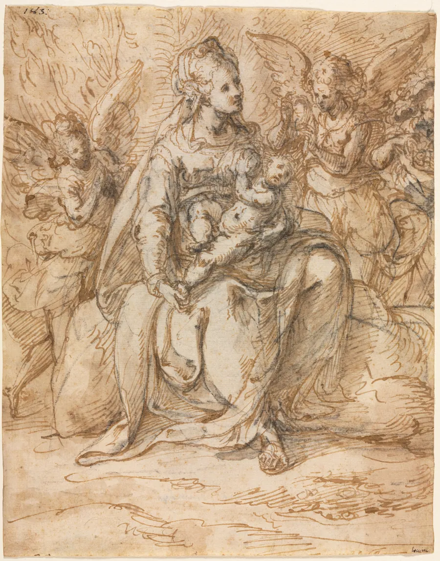 Madonna and Child with Angels by Aurelio Luini