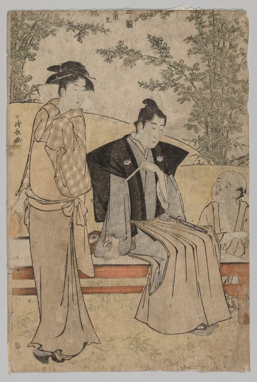 Two Lovers (from the series Brocades of the East in Fashion) by Torii Kiyonaga