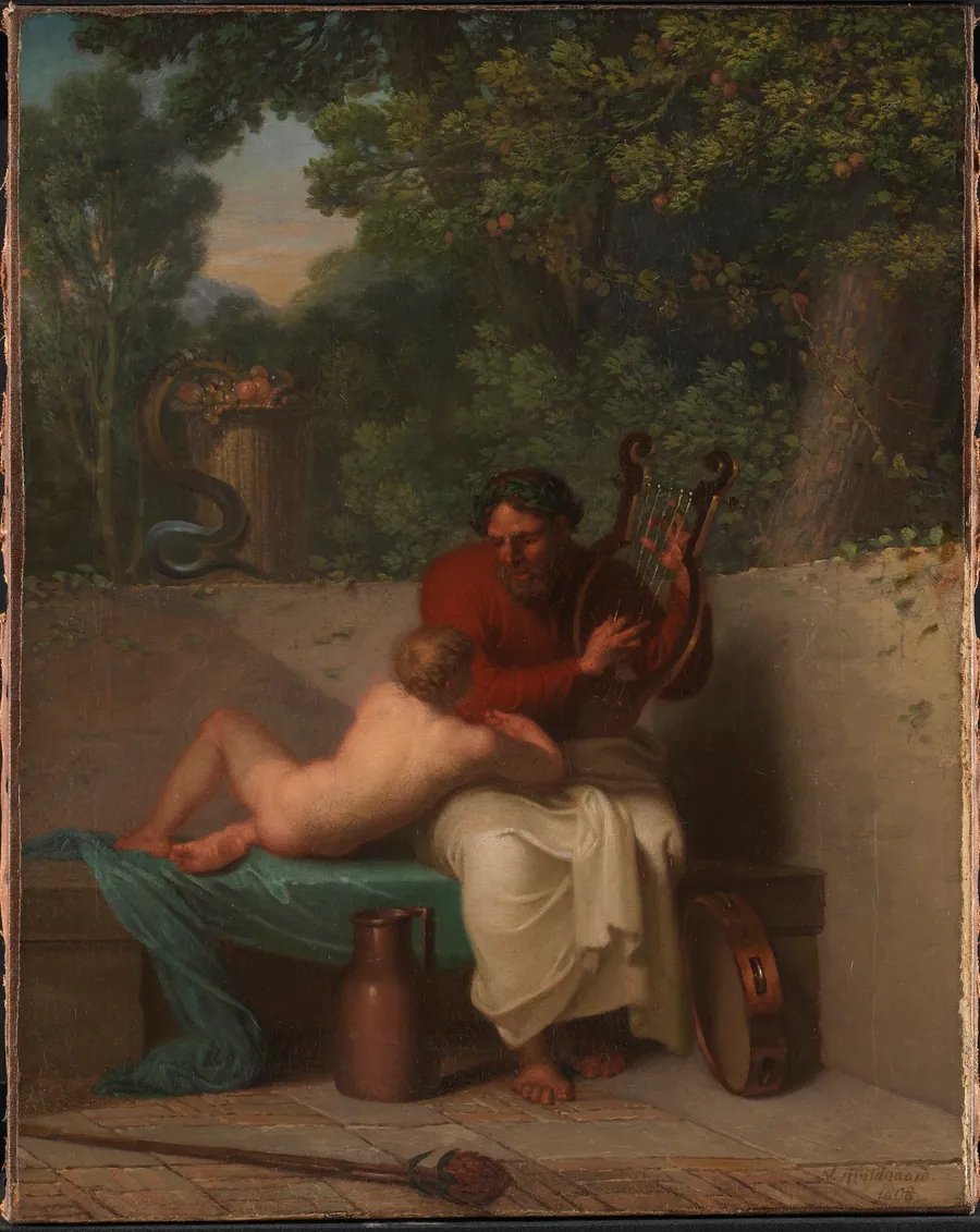 Den græske digter Anakreon med Bathyllos by Nicolai Abildgaard