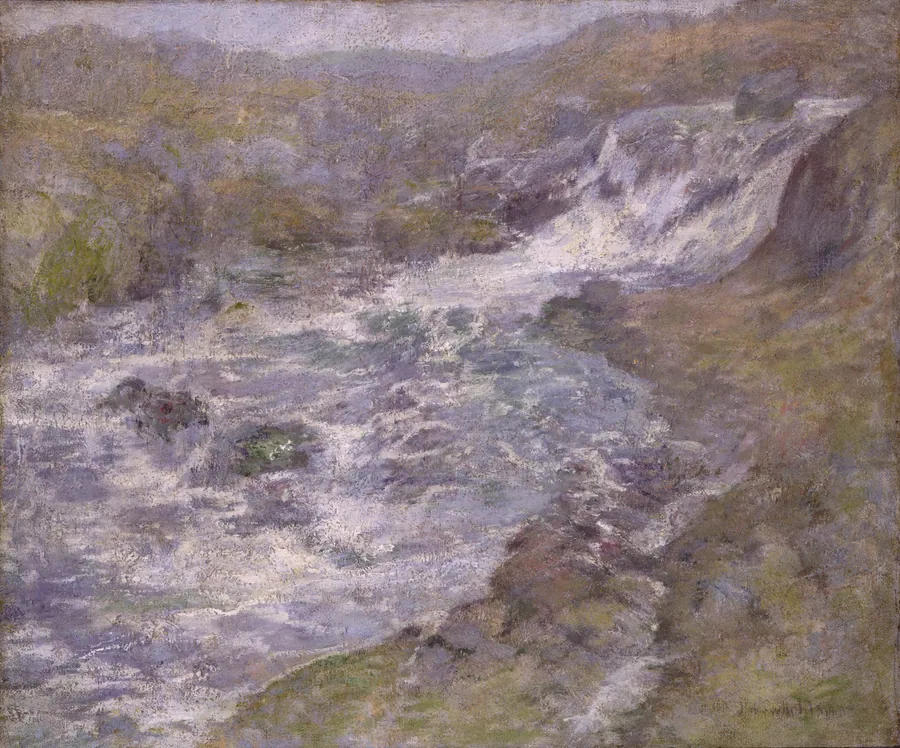 The Torrent by John Henry Twachtman, born Cincinnati, OH 1853-died Gloucester, MA 1902