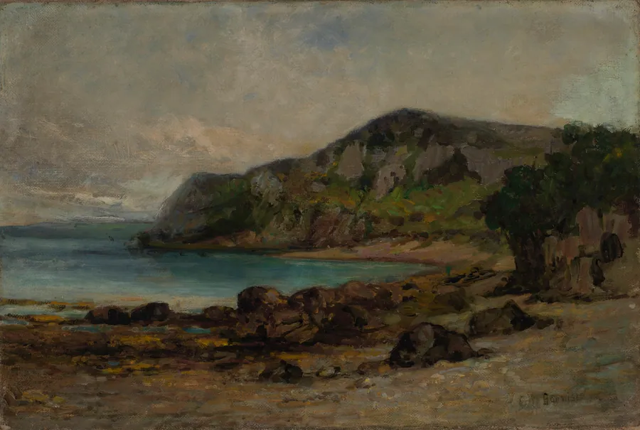 Rocks at Newport by Edward Mitchell Bannister, born St. Andrews, New Brunswick, Canada 1828-died Providence, RI 1901