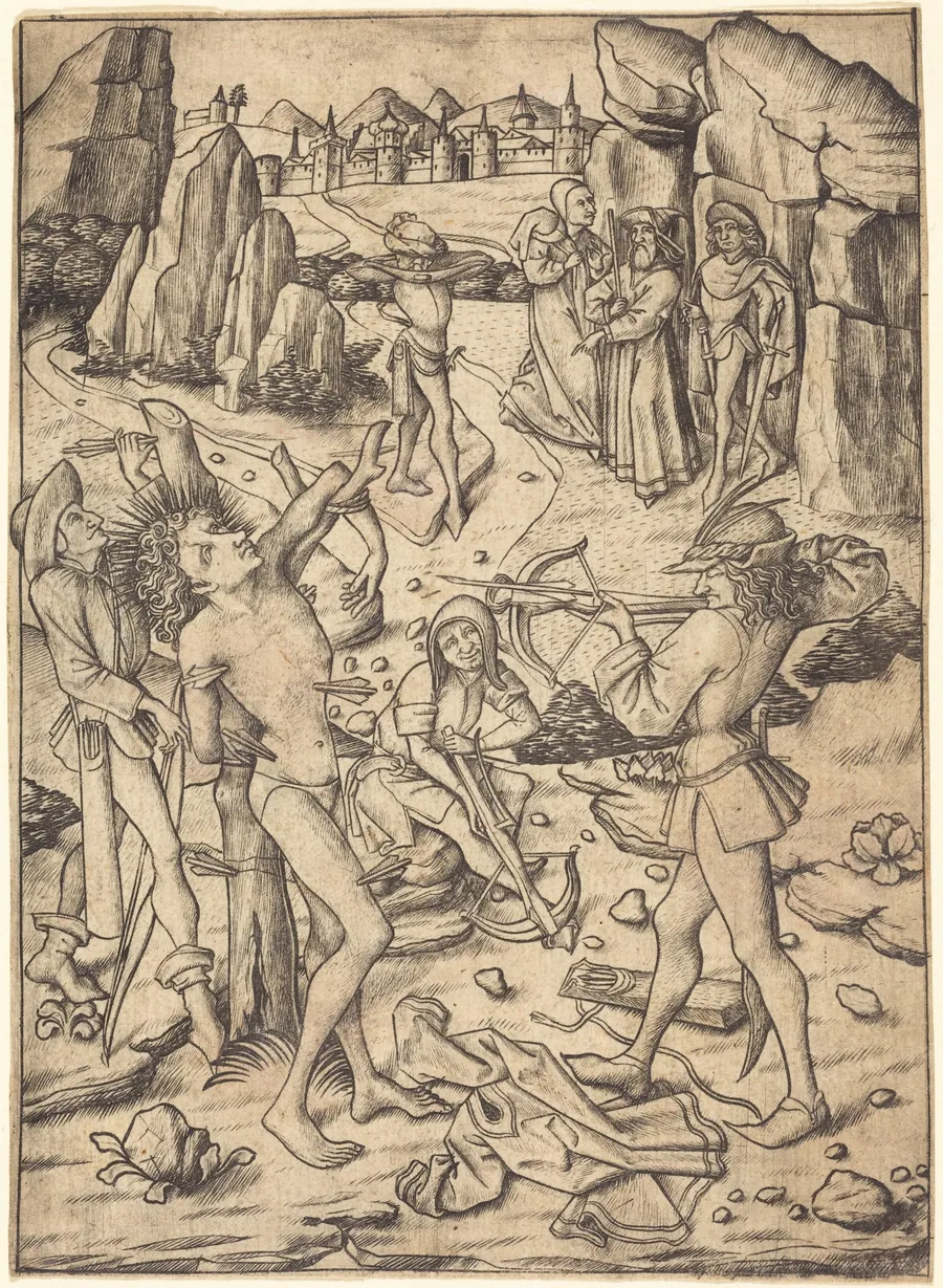 Martyrdom of Saint Sebastian by Master E.S.