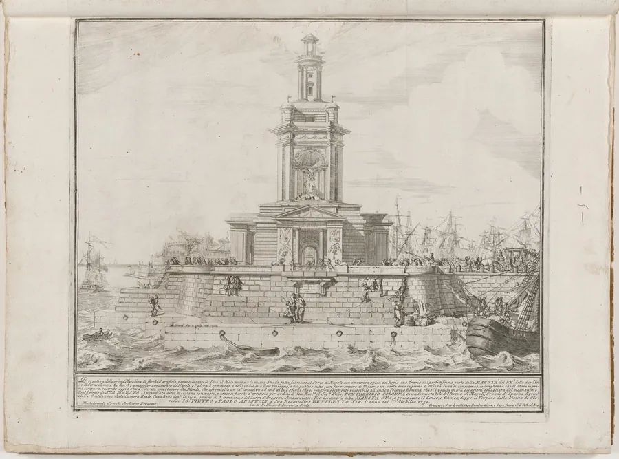 The Prima Macchina for the Chinea of 1750: The New Pier of Naples by Jérôme Charles Bellicard