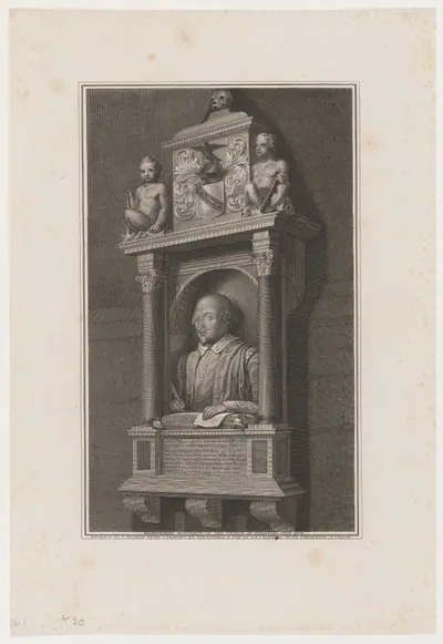 Shakespeare Monument in Church at Stratford-on-Avon