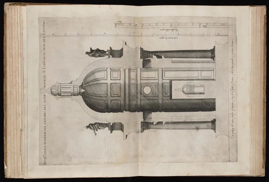 Section and Interior of the Sanctuary of San Lorenzo de El Escorial by Pedro Perret
