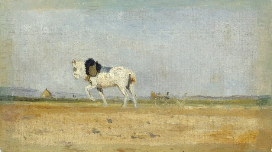 A Plow Horse in a Field by Stanislas Lépine
