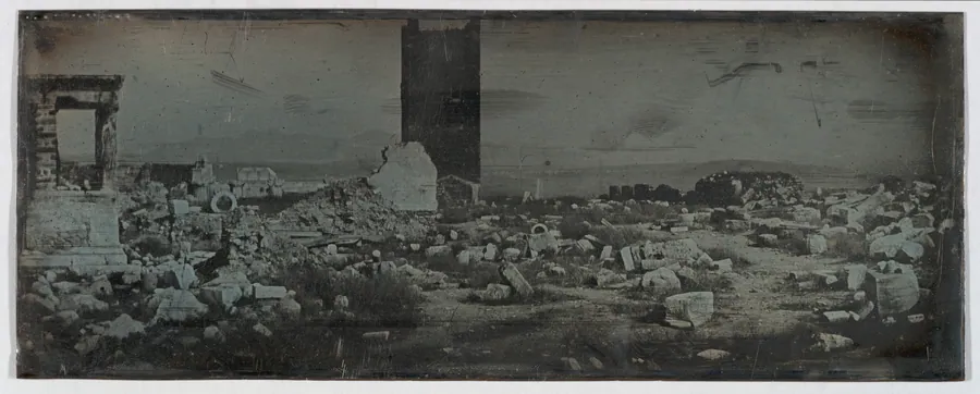 Ruins and Foreground, Acropolis, Athens (55. Athènes. 1842. Acropole. ruines et 1ers plans (pour tableau)) by Joseph-Philibert Girault de Prangey