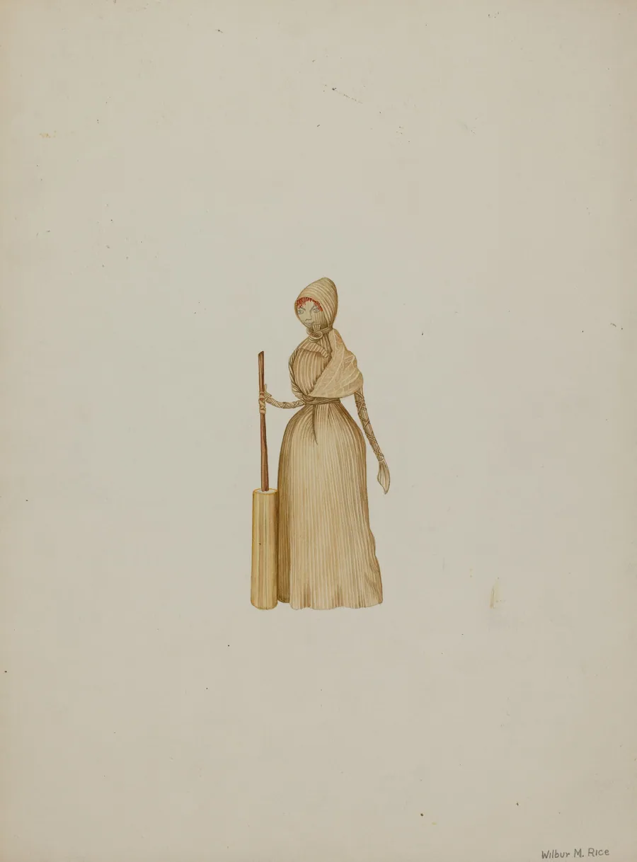 Corn Husk Doll by Wilbur M Rice