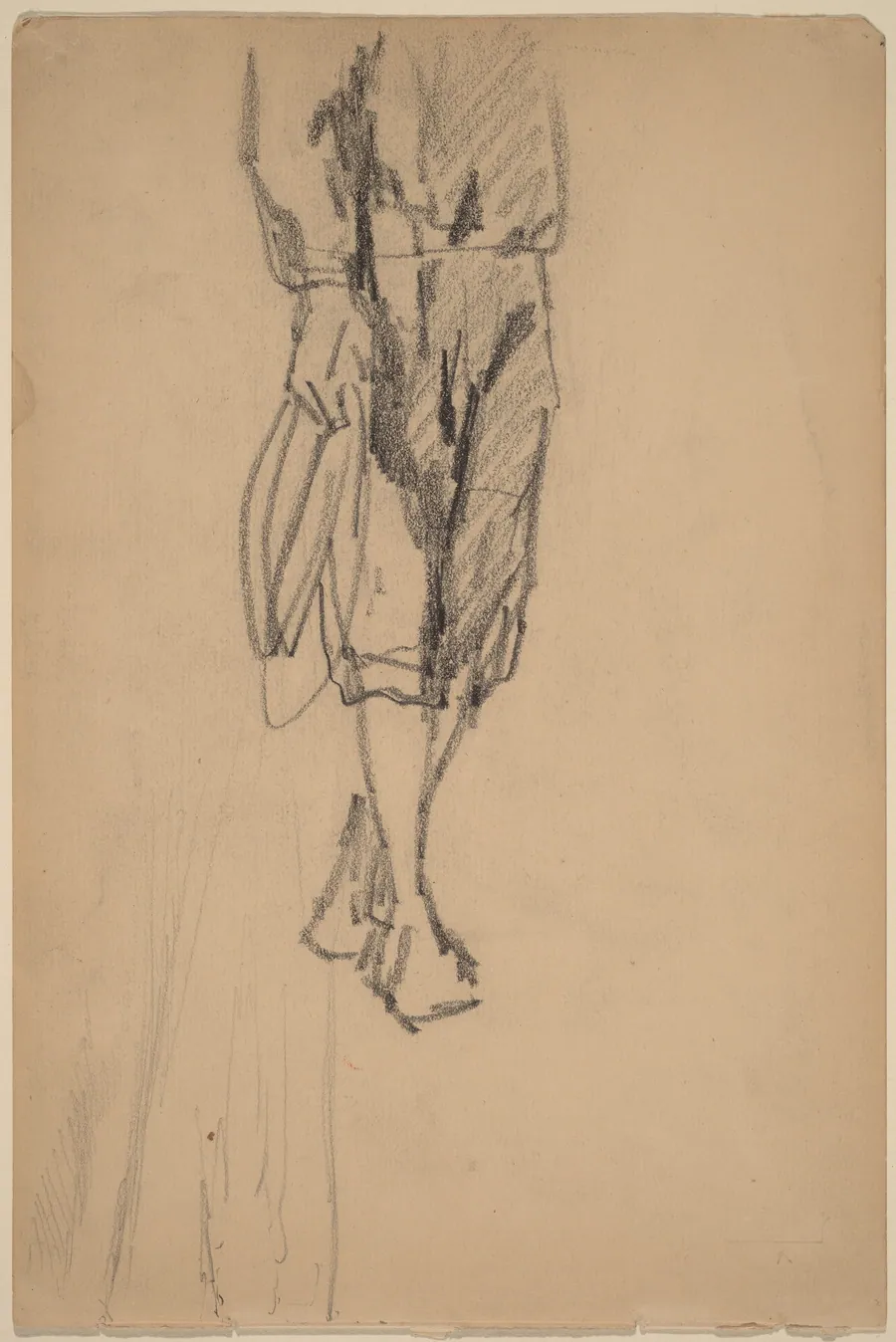 Partial Sketch of a Boy in Knickers by American 19th Century