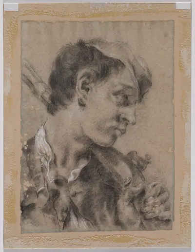 Head of a Young Man in Profile with a Gun over His Shoulder