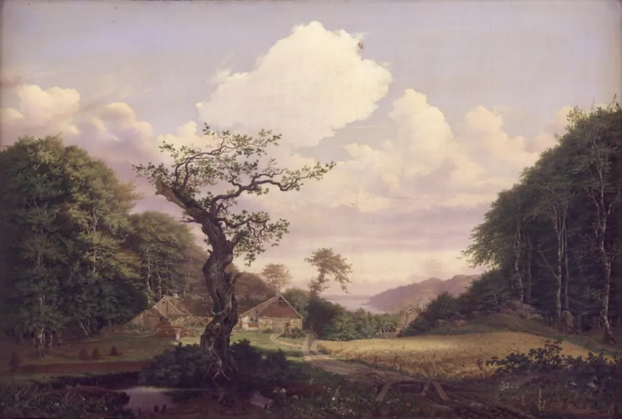 Landskab med udsigt mod Sjælsø nær Hørsholm by Carl Georg Scheuermann