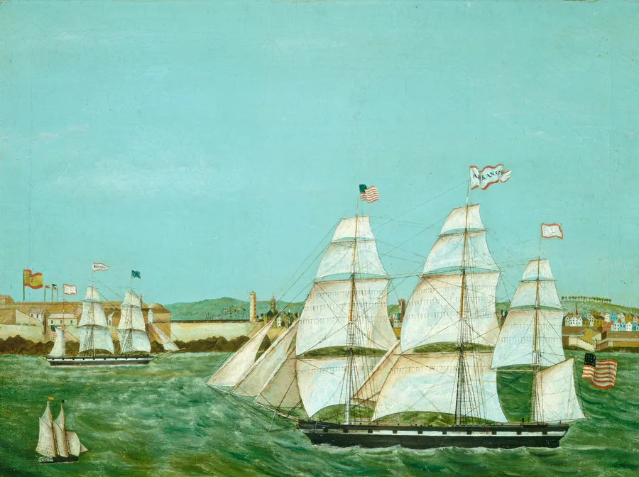 Ship "Arkansas" Leaving Havana by A. Hashagen