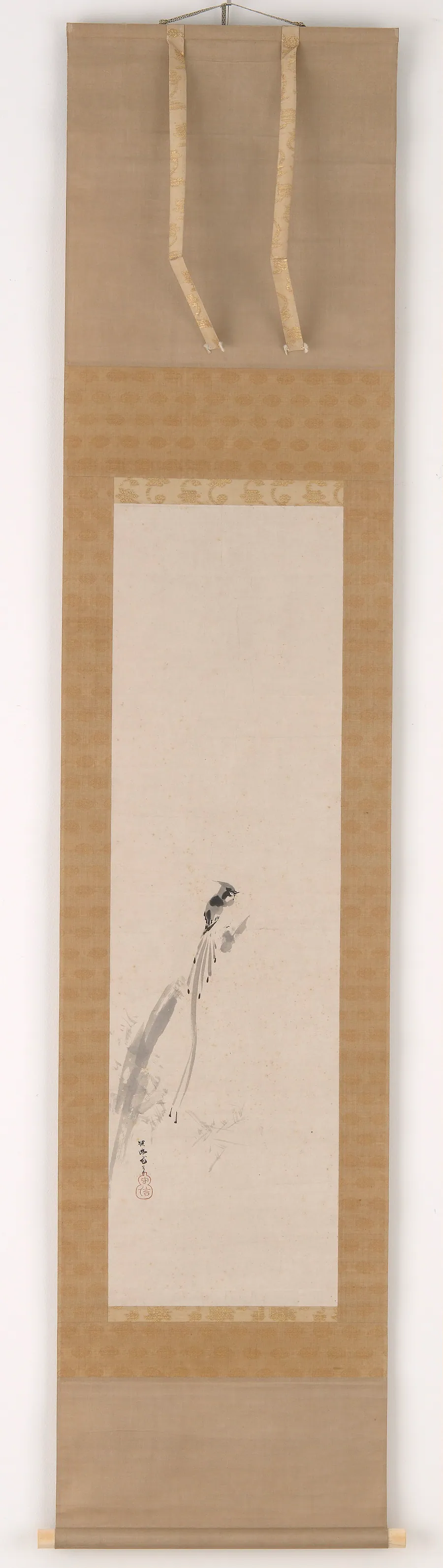 A bird on a stump by Kano Tan'yu 狩野探幽 (1602-1674)