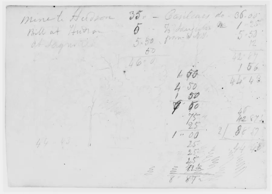 Landscape and Accounts (from Sketchbook) by Asher Brown Durand