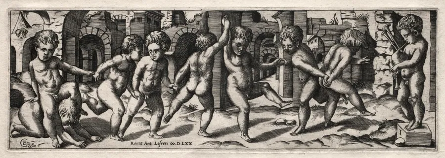 Frieze of Children Dancing to a Bag-pipe by Giorgio Reverdino