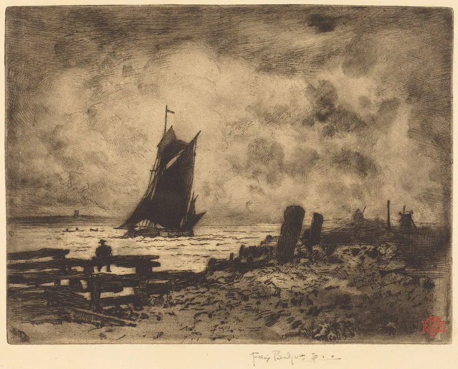 La Petite Marine - Souvenir de Medway by Félix-Hilaire Buhot