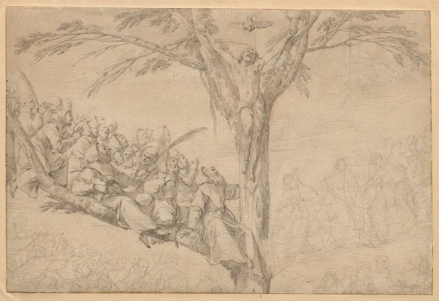 The Crucified Christ as the Tree of Life with Monks and Nuns by Laurent de La Hyre