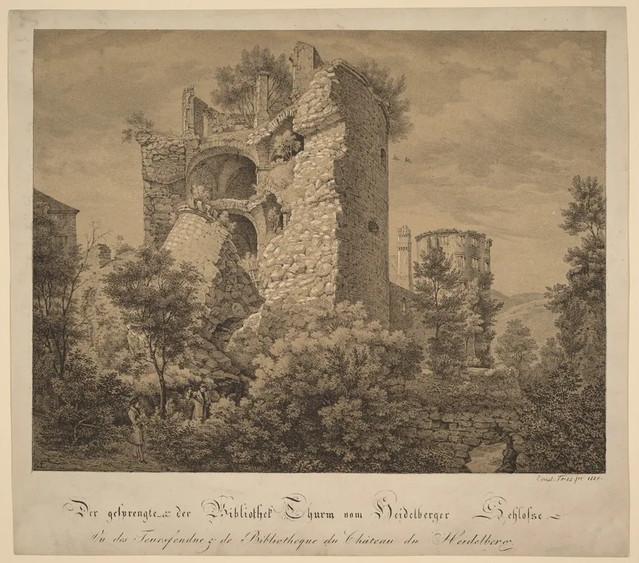 Der Gesprengte und der Bibliotheke Thurm von Heidelberger Schloß (The Exploded Tower and the Library of Heidelberg Castle) by Ernst Fries