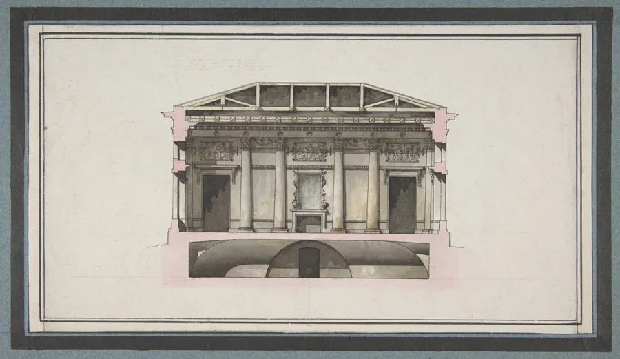 Project for the Alexander Palace, Tsarskoe Selo (Section) by Giacomo Quarenghi