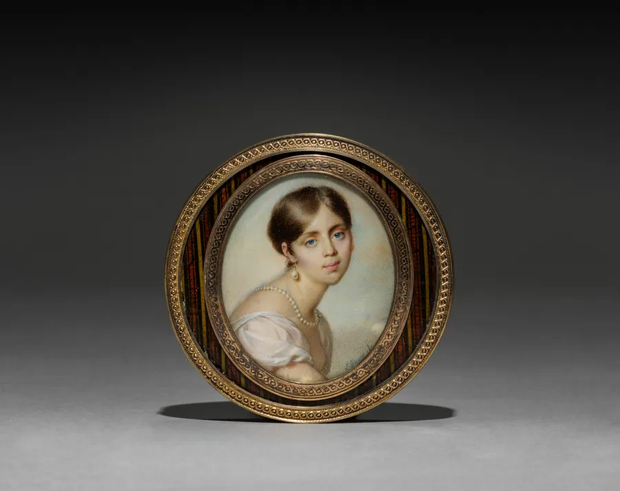 Cover for a Snuff Box with a Portrait of a Young Woman by Jean-Urbain Guérin