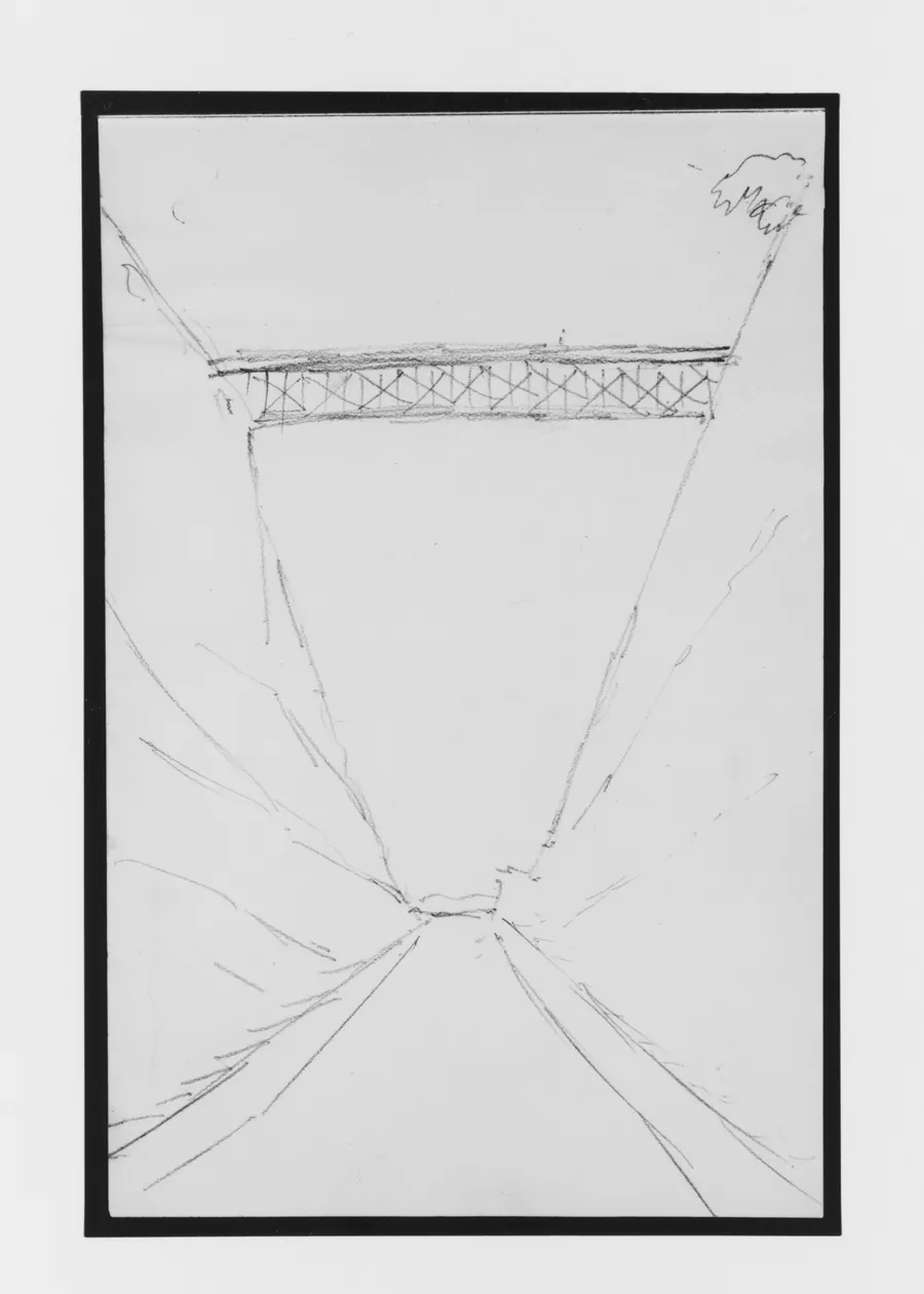 Bridge Crossing a Perspective Road (from Sketchbook) by Mary Newbold Sargent