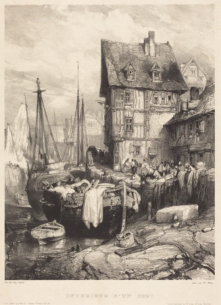 Intérieur d'un Port by Eugène Isabey