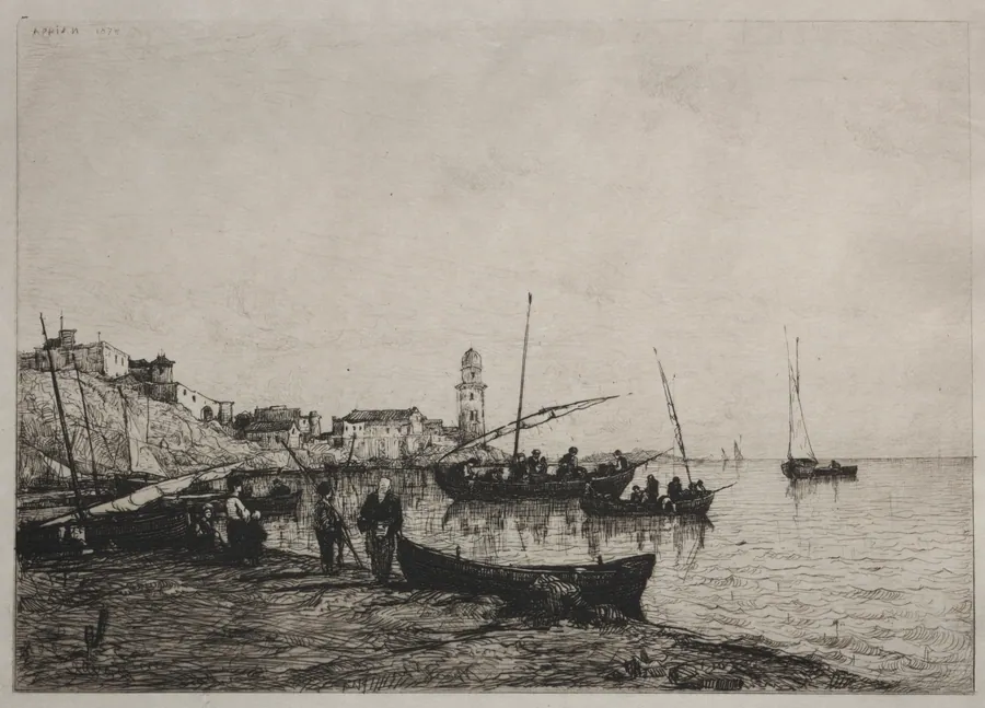 Return of the Fishing Boats at Collioure, near the Spanish Border by Adolphe Appian