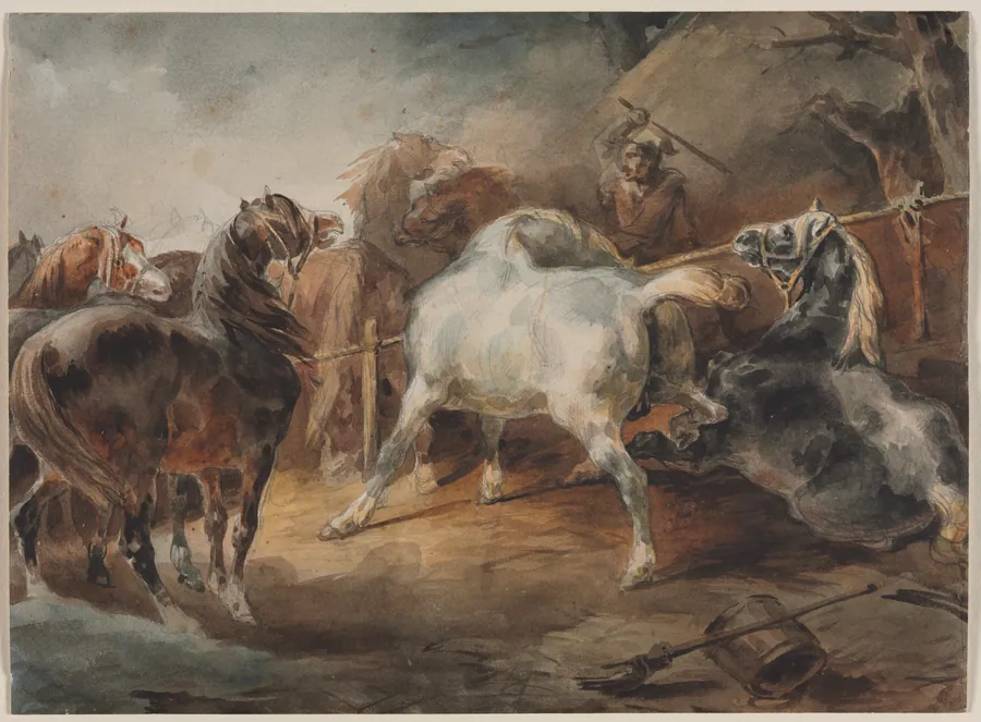 Fighting Horses by Théodore Géricault