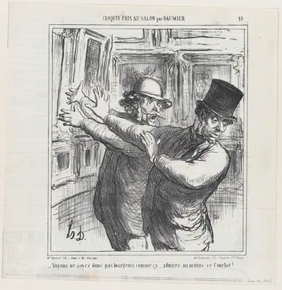 Come on... don't be such a bourgeois.... at least have a look at this Courbet!, from 'Sketches from the Salon,' published in Le Charivari, June 22, 1865