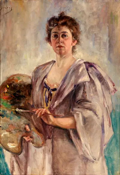Self Portrait in Painting Robe