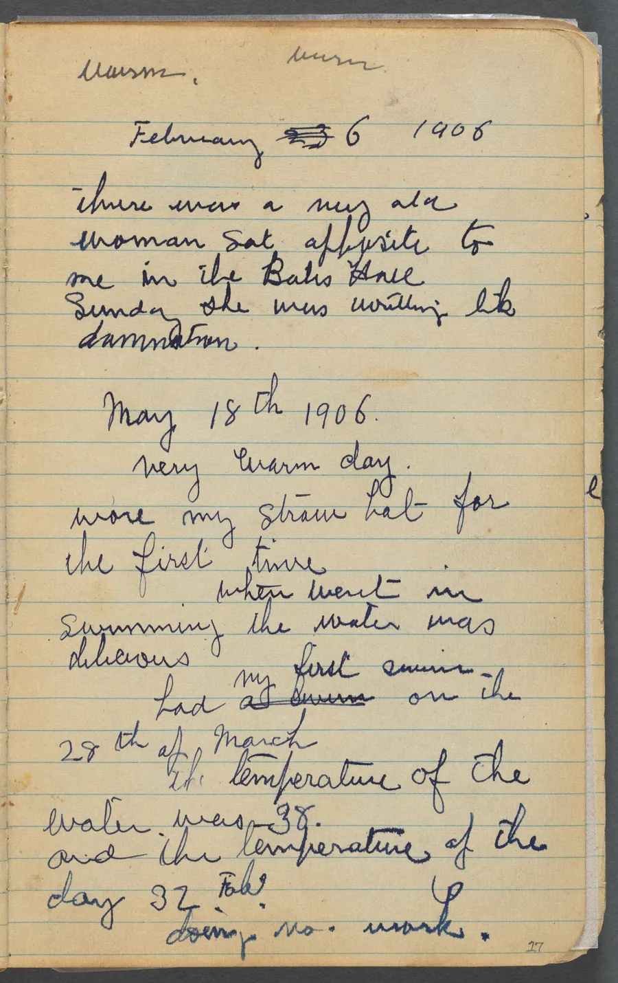 Sketchbook, page 017: Notes by Maurice Prendergast