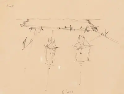 A Sailing Ship [verso]