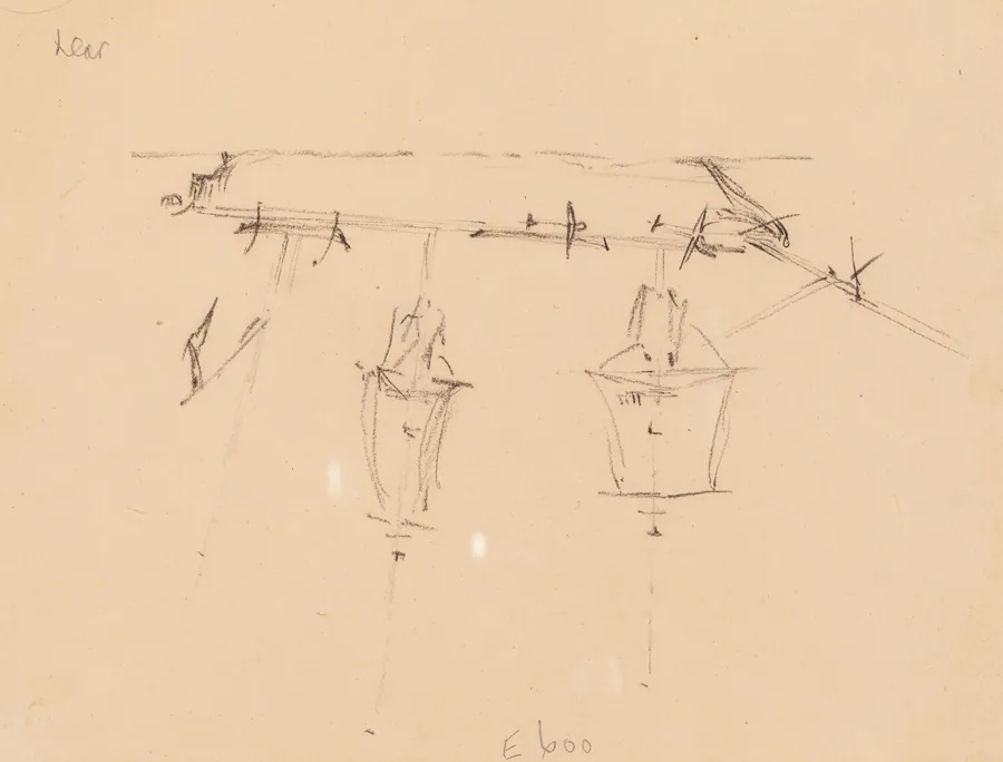 A Sailing Ship [verso] by Edward Lear