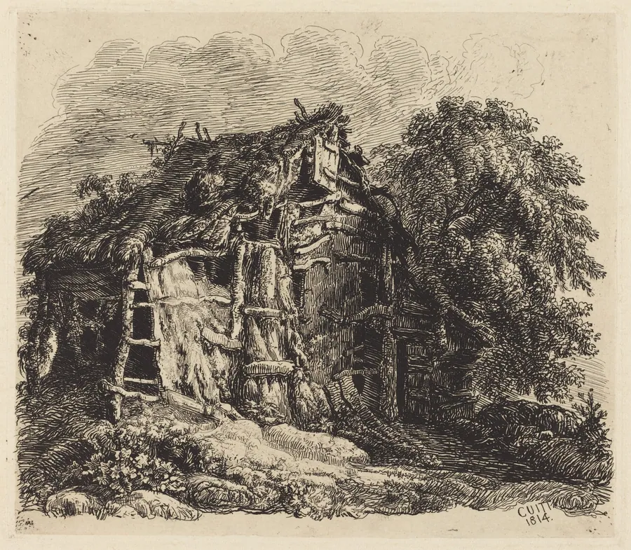 Welsh Hovel at Machynllaeth by George Cuitt the Younger