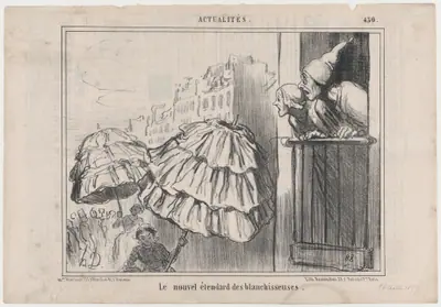 Le nouvel étendard des blanchisseuses, from Actualités, published in Le Charivari, August 26, 1857