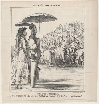 Wine harvest in Argenteuil, from 'Autumn sketches,' published in Le Charivari, September 21, 1865