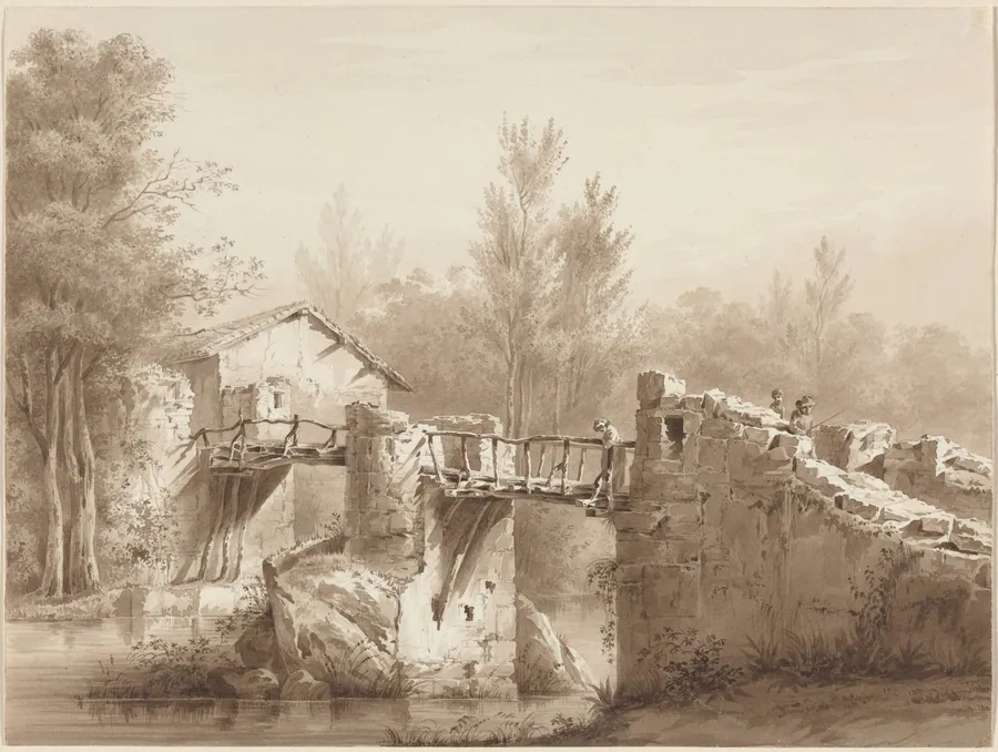 A Country Road across an Ancient Bridge by Jean-Jacques de Boissieu