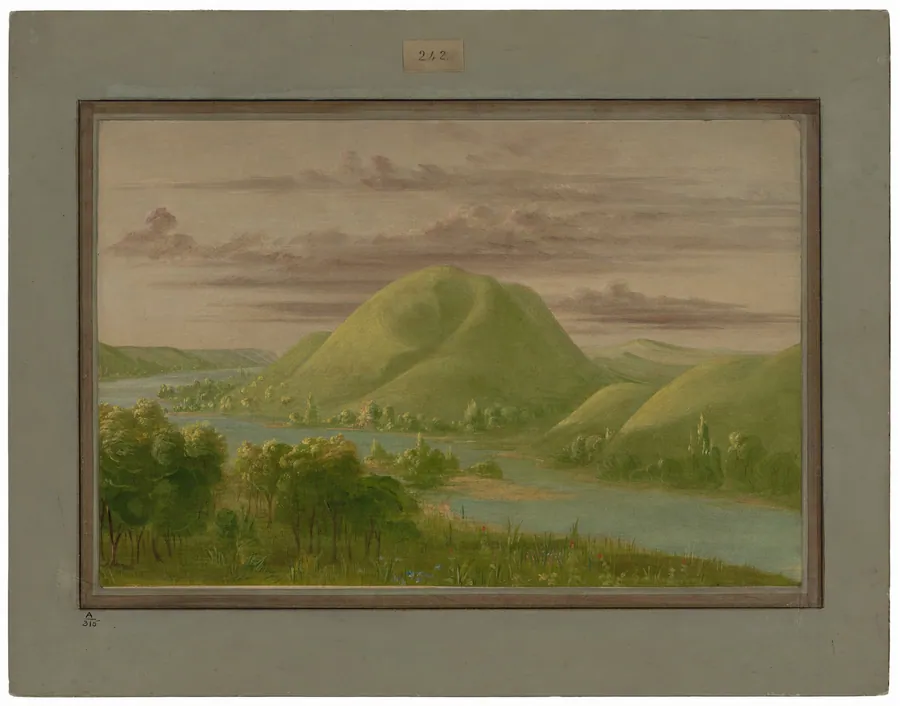 Curious Grassy Bluffs, St. Peter's River by George Catlin