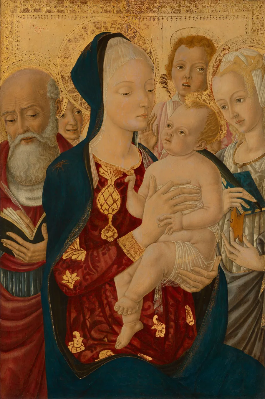 Madonna and Child with Saint Jerome, Saint Catherine of Alexandria, and Angels by Matteo di Giovanni