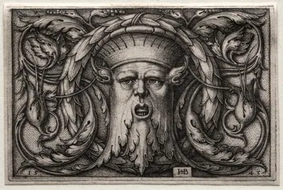 Ornament of Satyr's Head and Wreath
