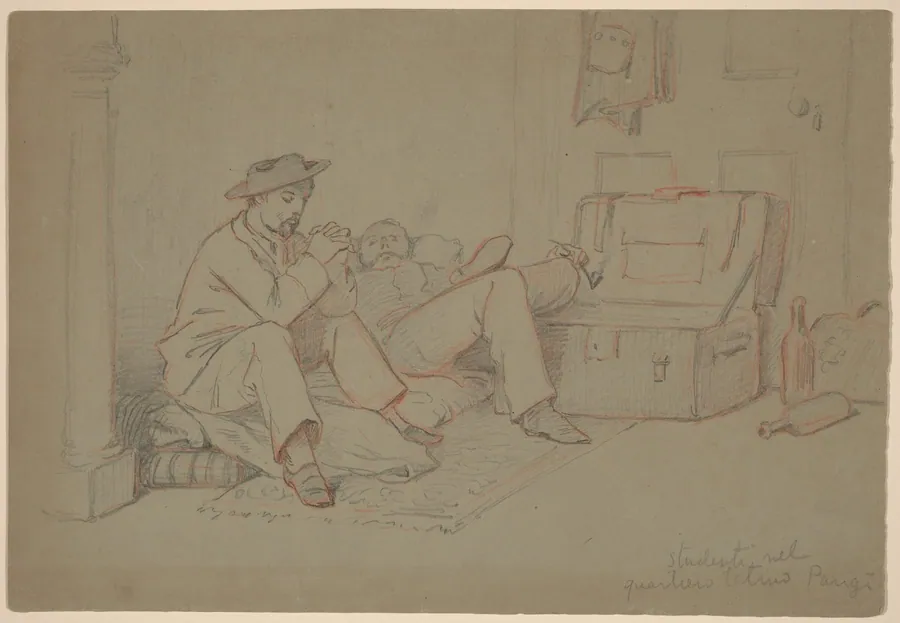 Students in the Latin Quarter, Paris by Elihu Vedder