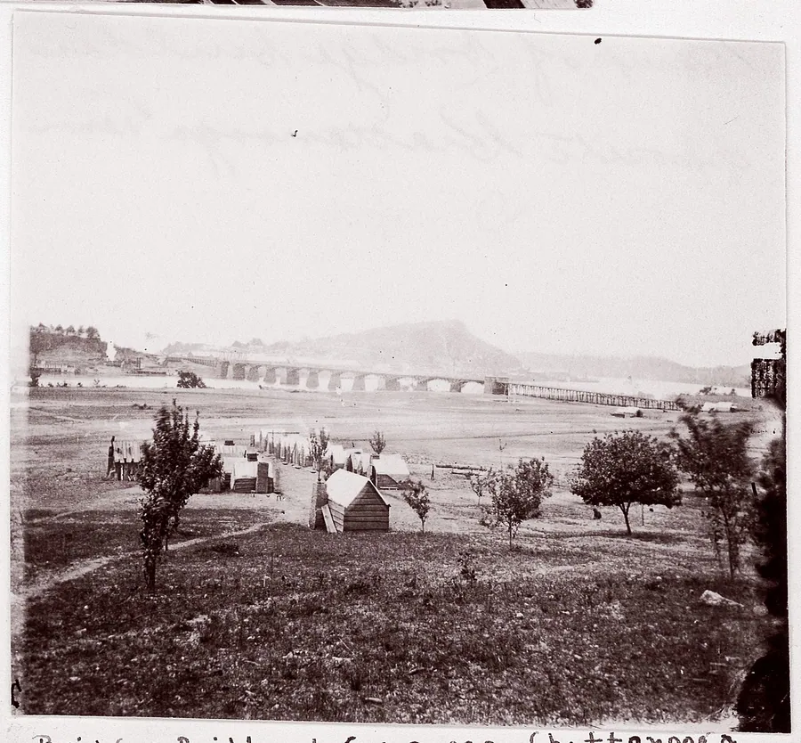 Bridge Builders Camp opposite Chattanooga by George N. Barnard