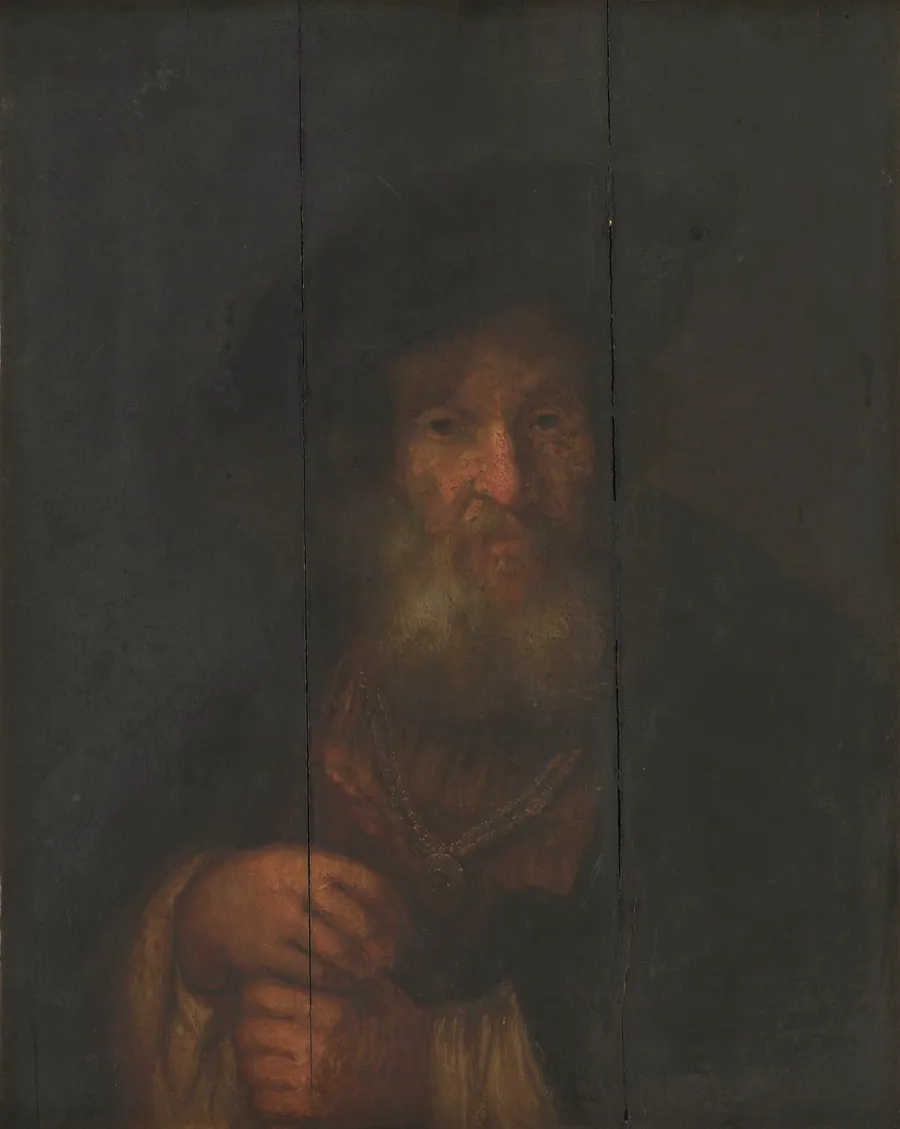 Portræt af en gammel jøde by Rembrandts skole