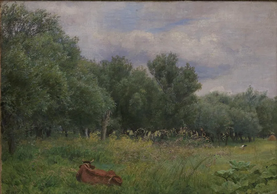 Pile på en eng ved Nysø by Niels Skovgaard