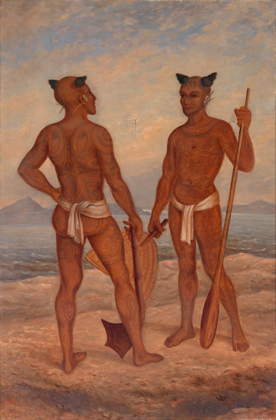 Marquesan Men by Antonion Zeno Shindler, 1813 Bulgaria-died Washington, DC 1899