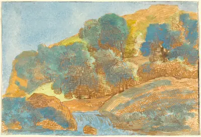 Hilly Landscape with a Stream