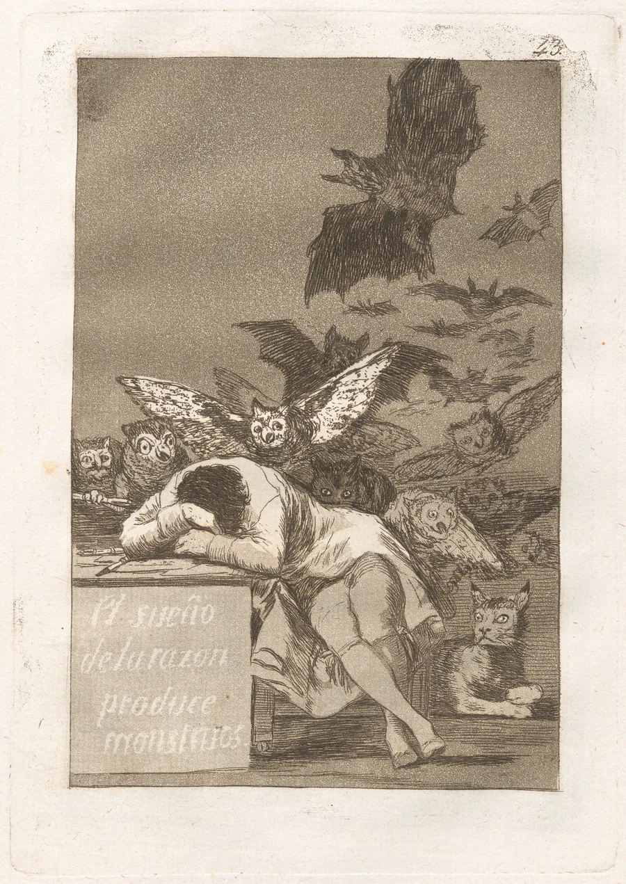 El sueño de la razon produce monstruos (The Sleep of Reason Produces Monsters) by Francisco Goya